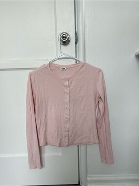 Cotton On Light Pink Long Sleeve Button-Up Tee